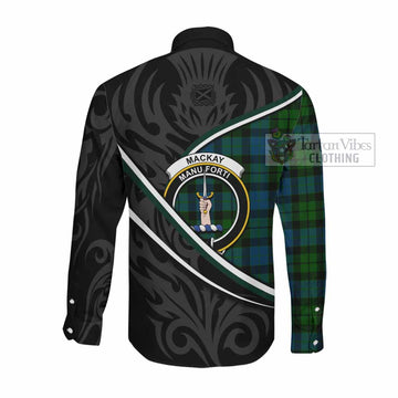MacKay (McKay) Tartan Family Crest Long Sleeve Button Shirts Celtic Scottish Thistle Floral