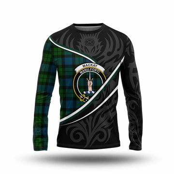 MacKay (McKay) Tartan Family Crest Long Sleeve T-Shirt Celtic Scottish Thistle Floral - Tartan Vibes Clothing