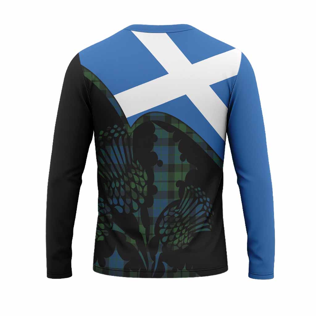 MacKay (McKay) Tartan Family Crest Long Sleeve T-Shirt Scotland Thistle Floral Flag Style