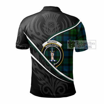 MacKay (McKay) Tartan Family Crest Polo Shirt Celtic Scottish Thistle Floral