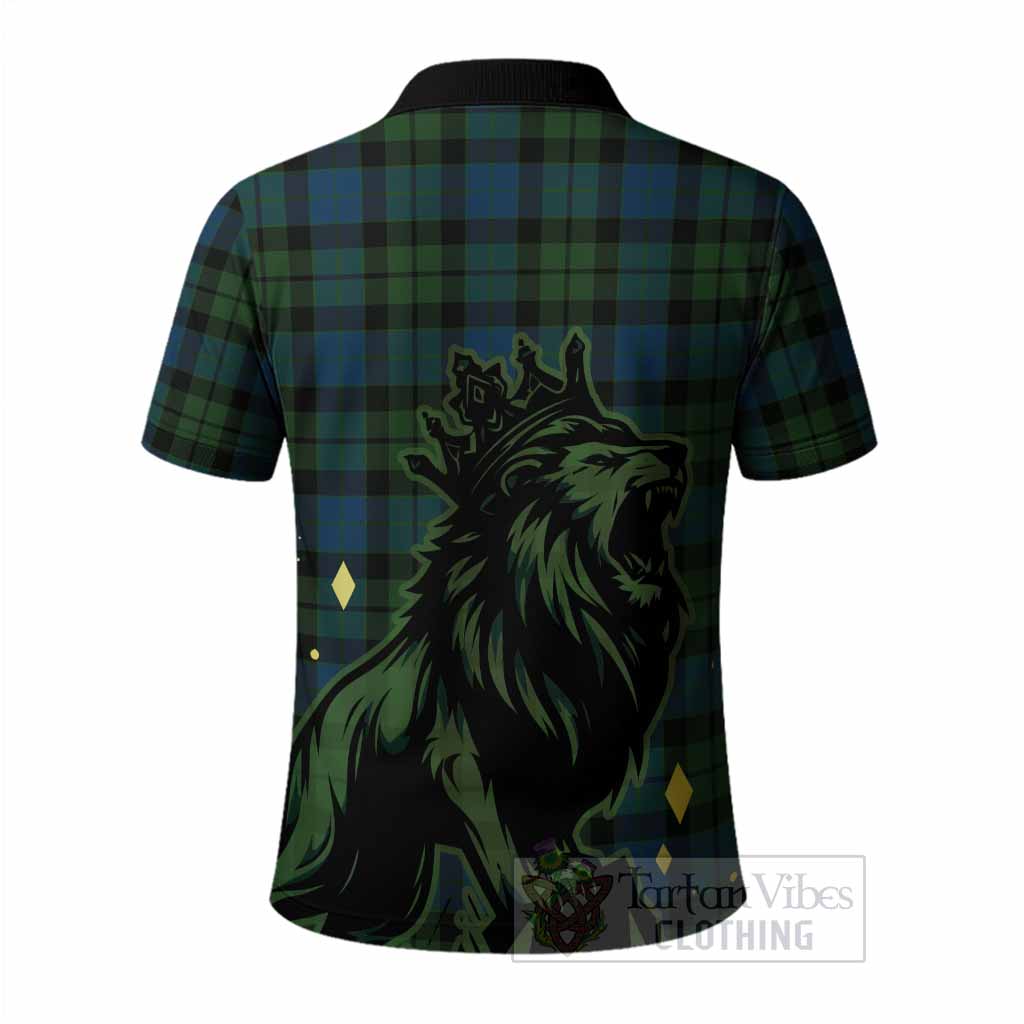 MacKay (McKay) Tartan Family Crest Polo Shirt Crowned Lion Roaring