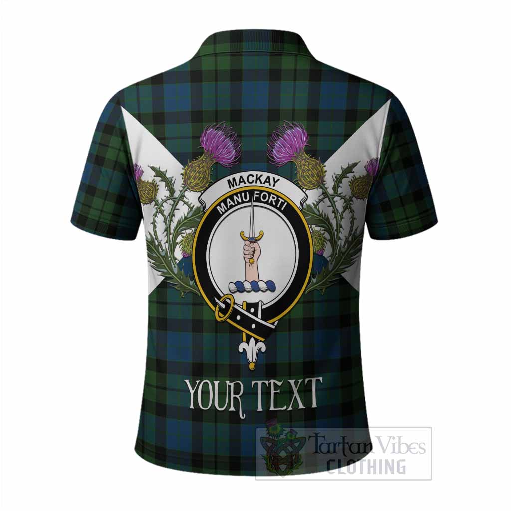 MacKay (McKay) Tartan Family Crest Polo Shirt Scottish Burns Night Thistle Floral