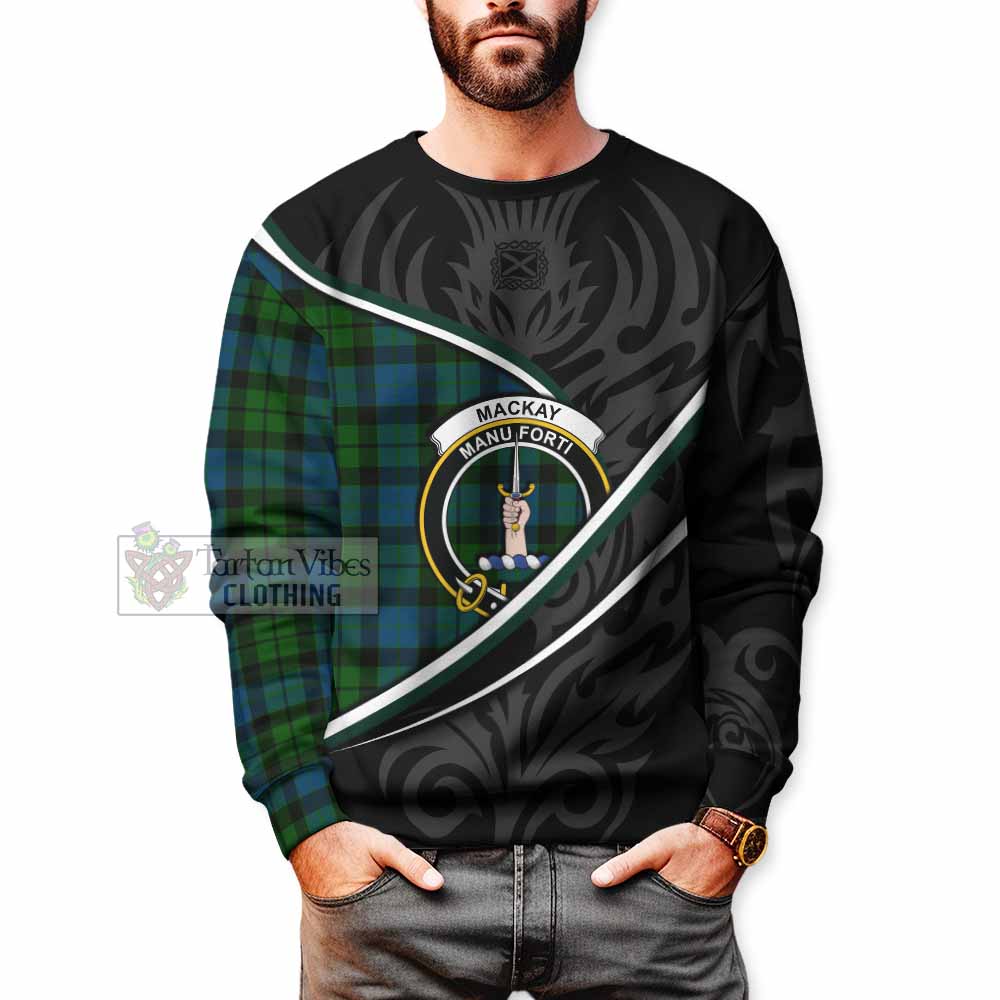MacKay (McKay) Tartan Family Crest Sweatshirt Celtic Scottish Thistle Floral - Tartan Vibes Clothing