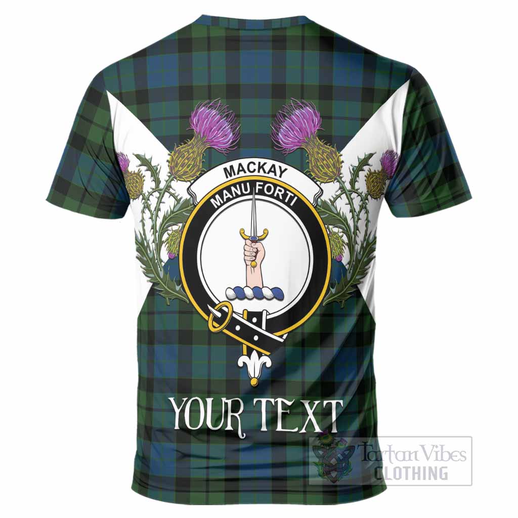 MacKay (McKay) Tartan Family Crest T-Shirt Scottish Burns Night Thistle Floral