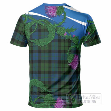 MacKay (McKay) Tartan Family Crest T-Shirt Thistle in Minimalism