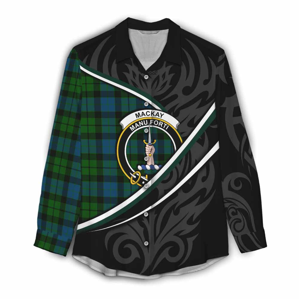 MacKay (McKay) Tartan Family Crest Women Casual Shirt Celtic Scottish Thistle Floral - Tartan Vibes Clothing