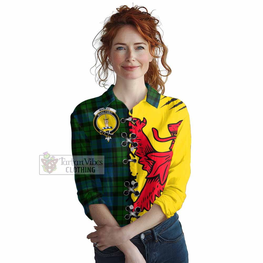 MacKay (McKay) Tartan Family Crest Women Casual Shirt Lion Rampant Honor - Tartan Vibes Clothing