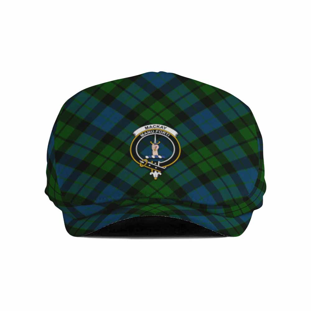 MacKay (McKay) Tartan Flat Cap, Jeff Cap Cross Style with Family Crest - Tartan Vibes Clothing