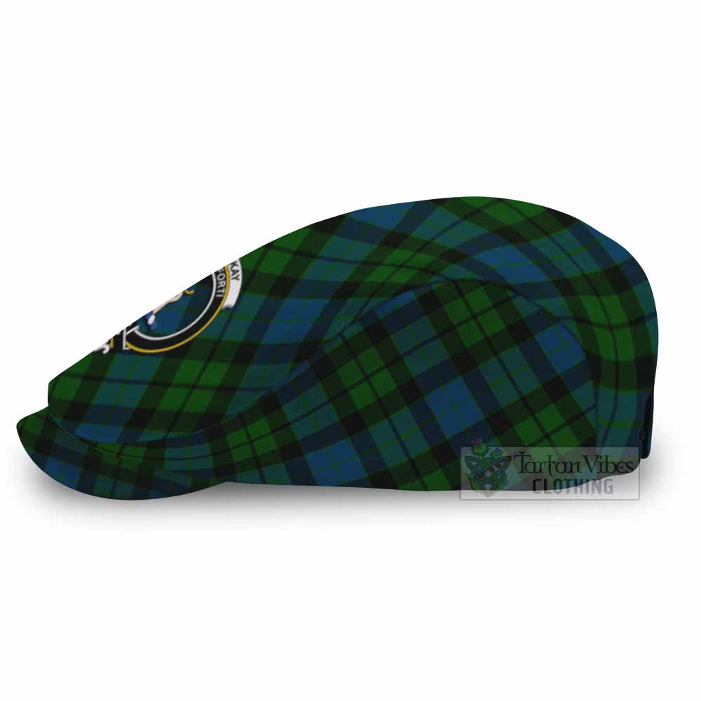 MacKay (McKay) Tartan Flat Cap, Jeff Cap Cross Style with Family Crest - Tartan Vibes Clothing