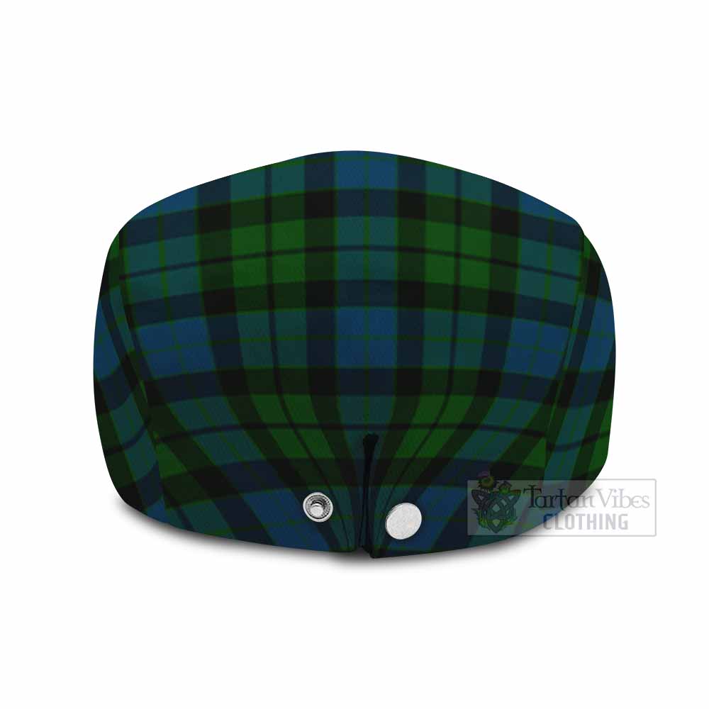 MacKay (McKay) Tartan Flat Cap, Jeff Cap Scottish Stag Thistle Floral Art