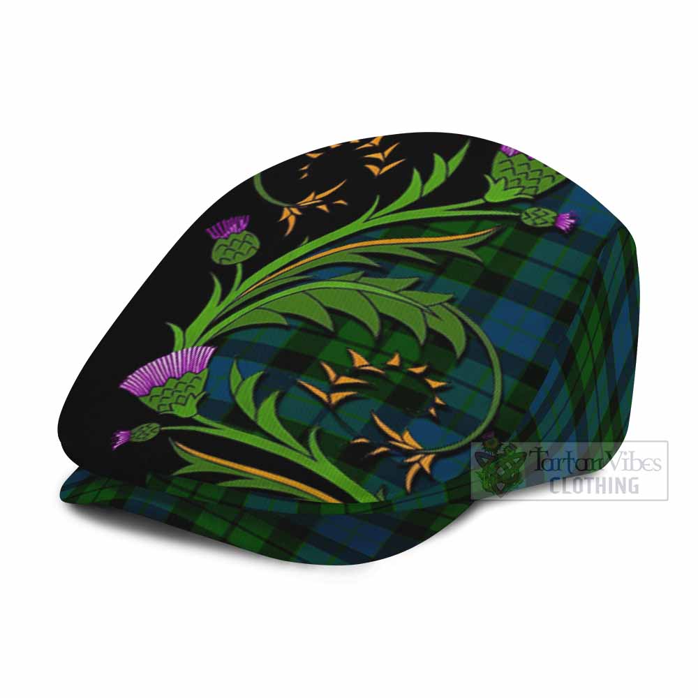 MacKay (McKay) Tartan Flat Cap, Jeff Cap Scottish Thistle Pride Heritage Art