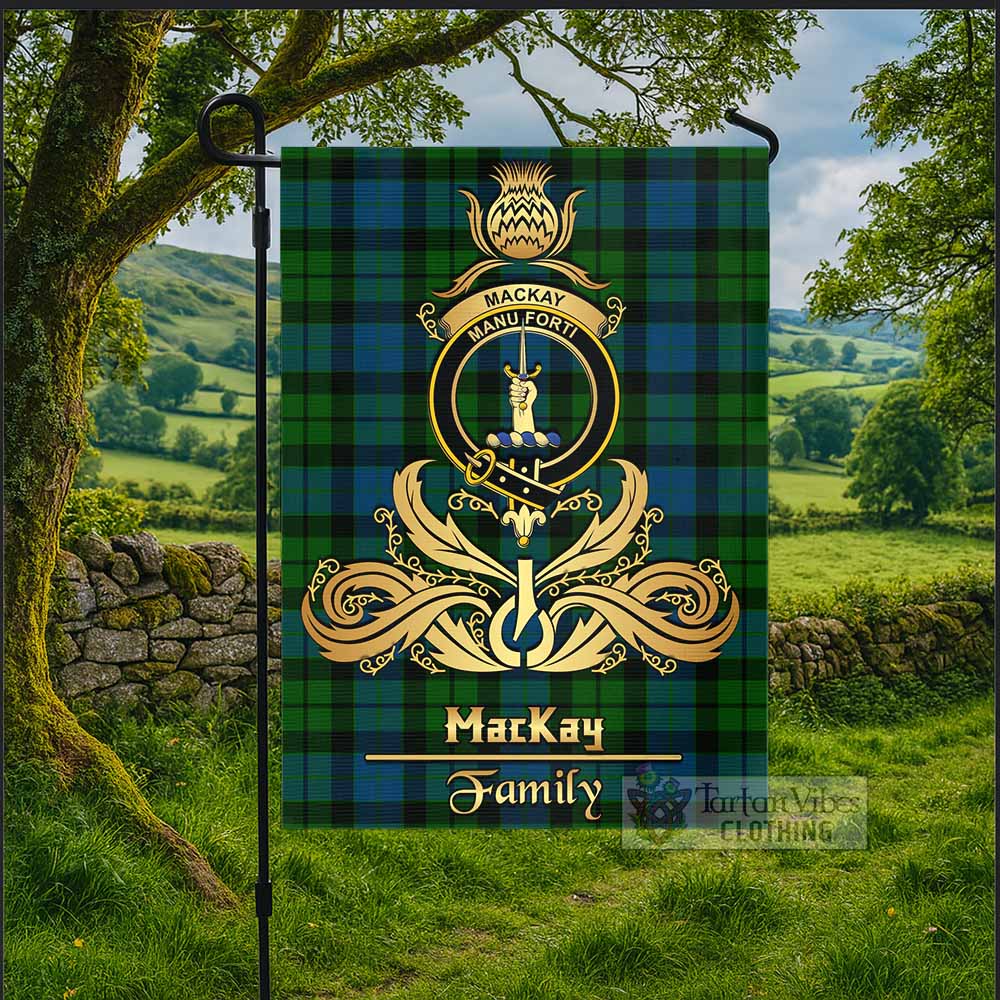 MacKay (McKay) Tartan Garden Flag with Highland Thistle Cherish Family Crest Style - Tartan Vibes Clothing