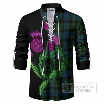 MacKay (McKay) Tartan Ghillie Shirt Traditional Scottish Thistle