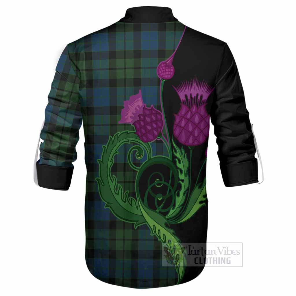 MacKay (McKay) Tartan Ghillie Shirt Traditional Scottish Thistle