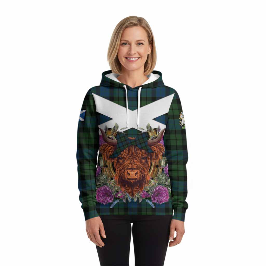 MacKay (McKay) Tartan Hoodie Scottish Thistle Heilan Coo