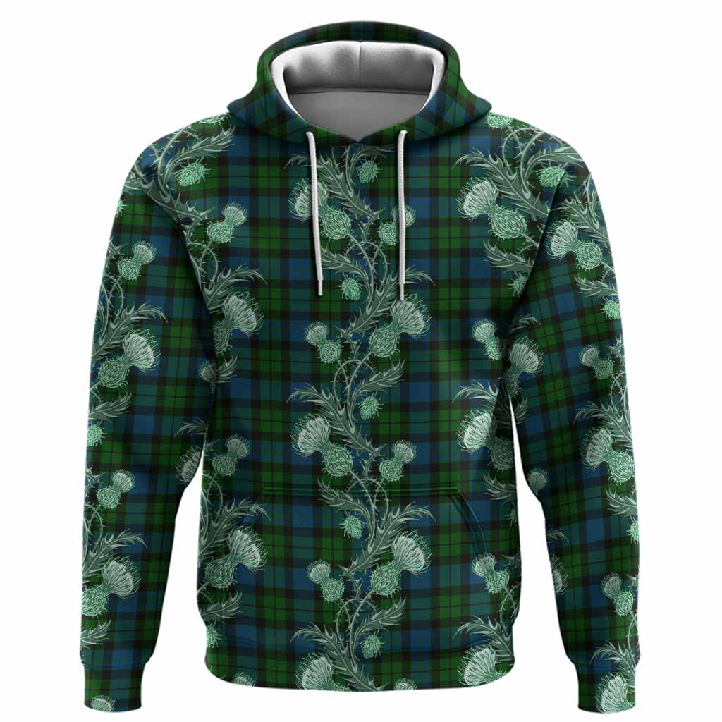 MacKay (McKay) Tartan Hoodie Seamless Scottish Thistle Flowers