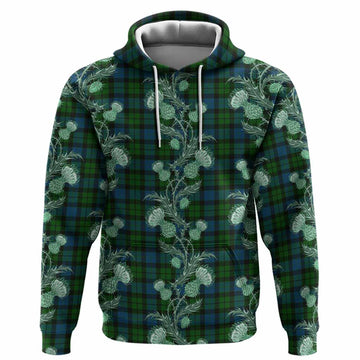 MacKay (McKay) Tartan Hoodie Seamless Scottish Thistle Flowers