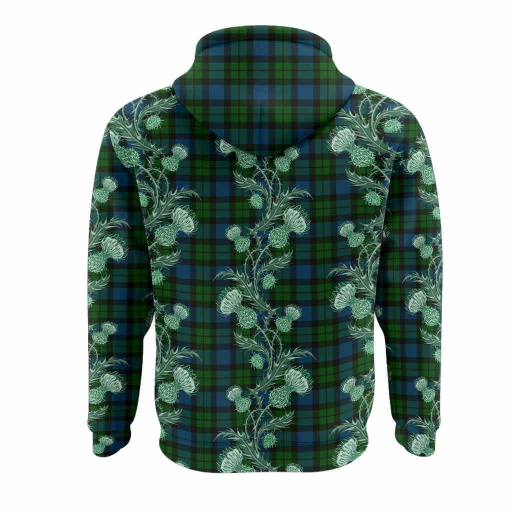 MacKay (McKay) Tartan Hoodie Seamless Scottish Thistle Flowers