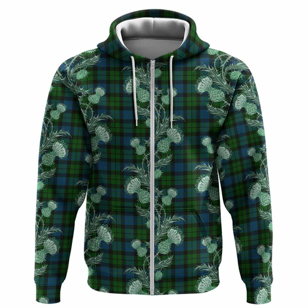 MacKay (McKay) Tartan Hoodie Seamless Scottish Thistle Flowers