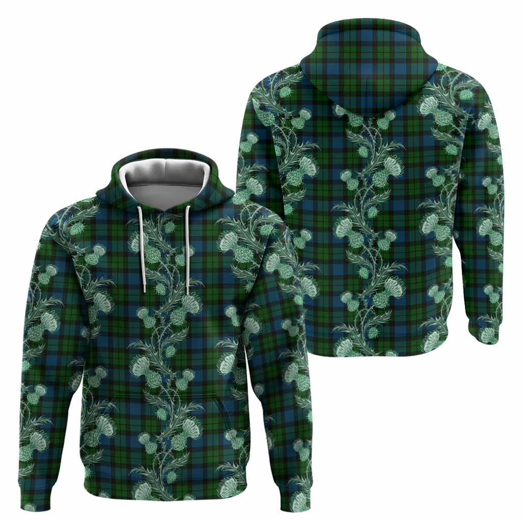 MacKay (McKay) Tartan Hoodie Seamless Scottish Thistle Flowers