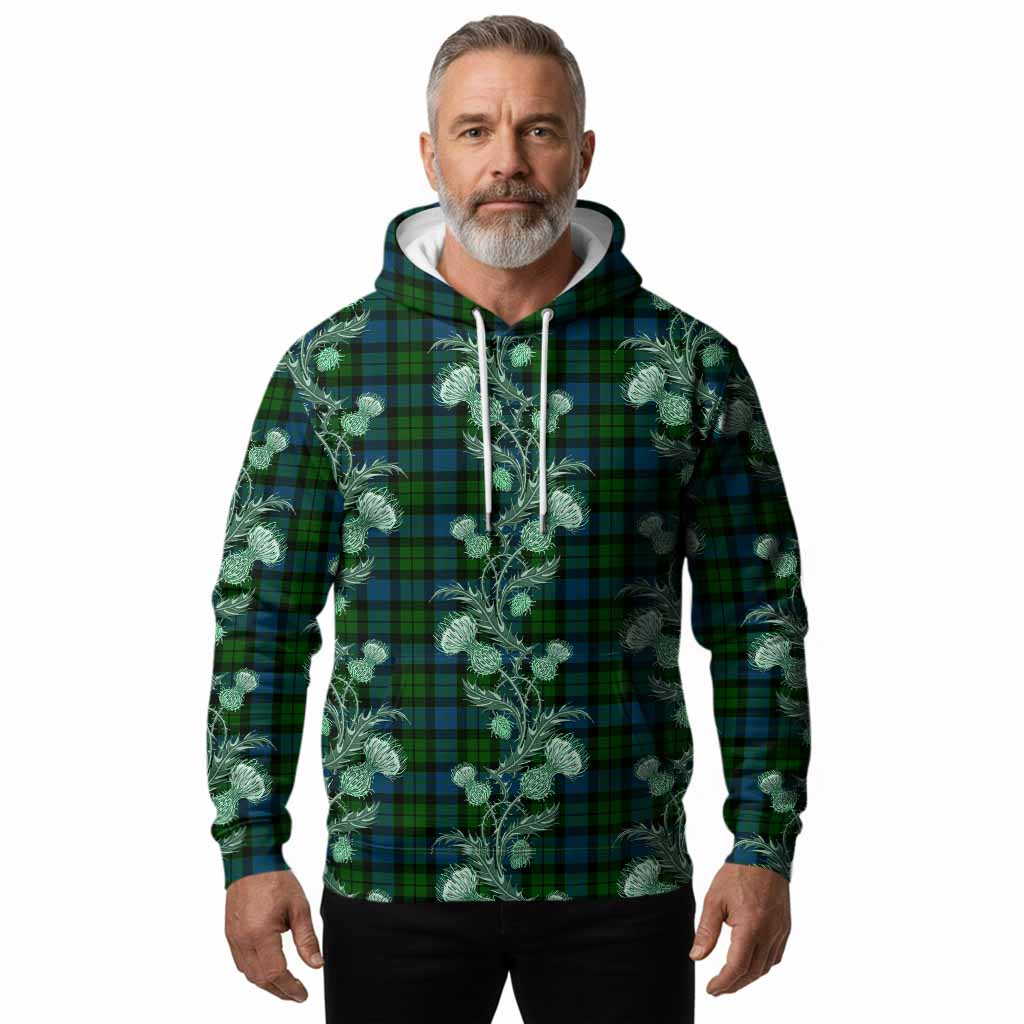 MacKay (McKay) Tartan Hoodie Seamless Scottish Thistle Flowers
