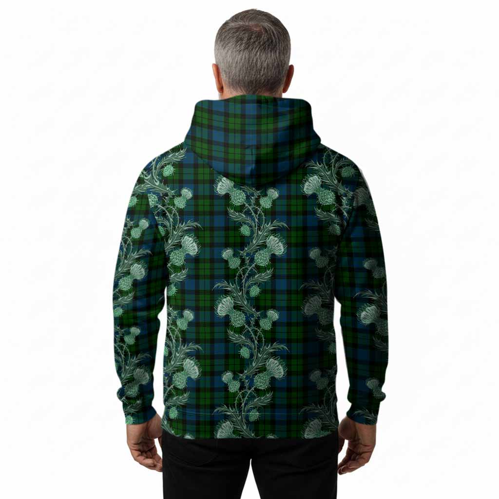 MacKay (McKay) Tartan Hoodie Seamless Scottish Thistle Flowers