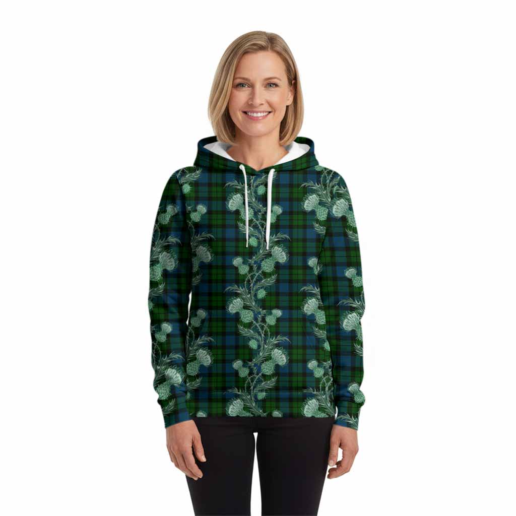 MacKay (McKay) Tartan Hoodie Seamless Scottish Thistle Flowers