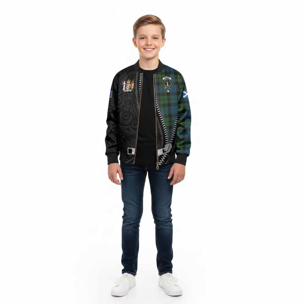 MacKay (McKay) Tartan Kid Bomber Jacket New Zealand Pattern Unique Zipper Stylized