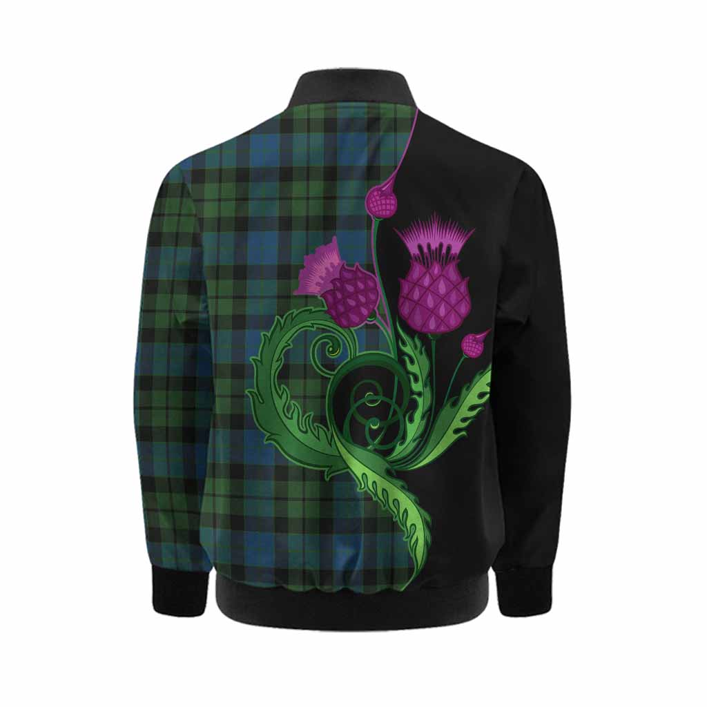 MacKay (McKay) Tartan Kid Bomber Jacket Traditional Scottish Thistle