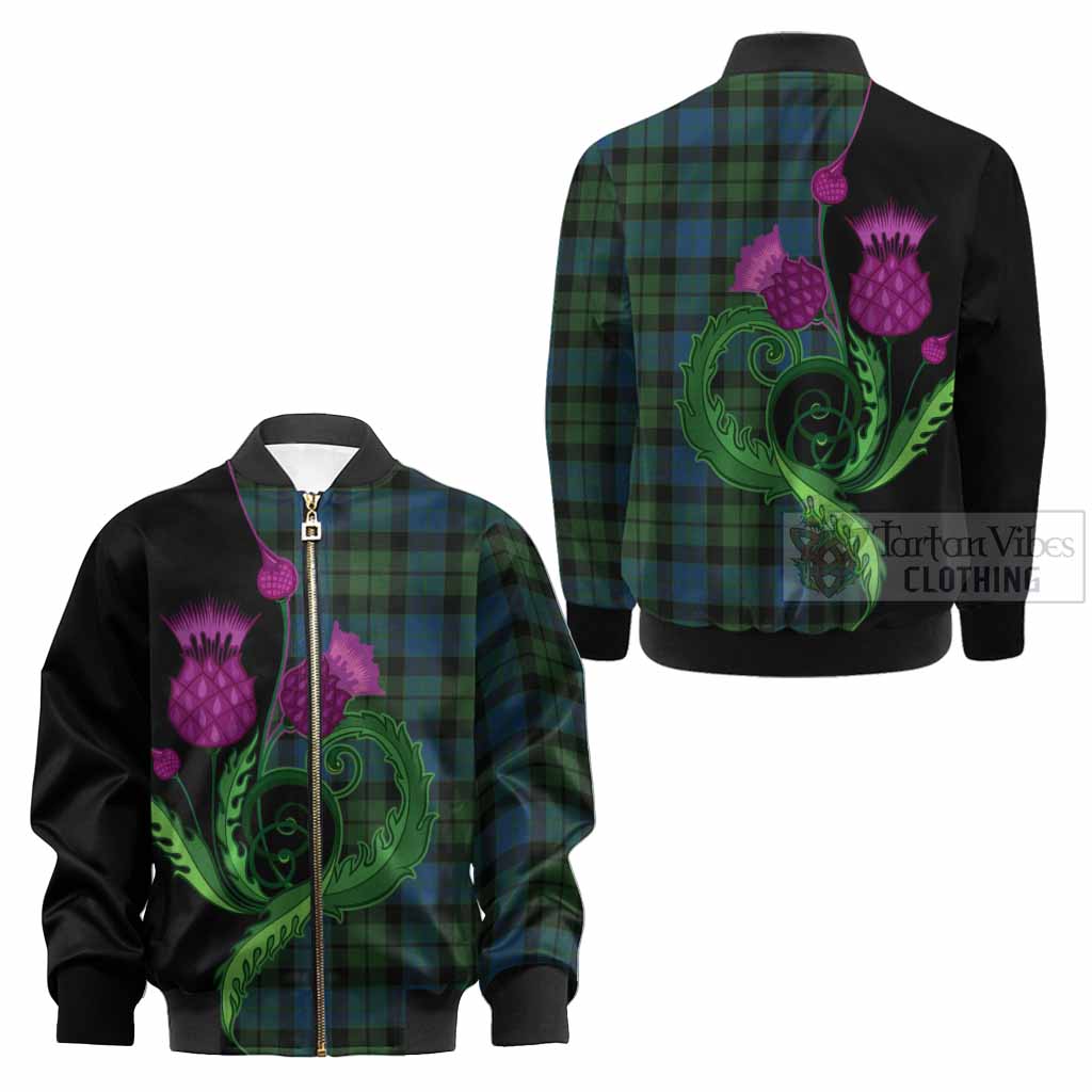 MacKay (McKay) Tartan Kid Bomber Jacket Traditional Scottish Thistle