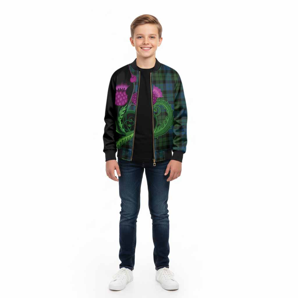 MacKay (McKay) Tartan Kid Bomber Jacket Traditional Scottish Thistle