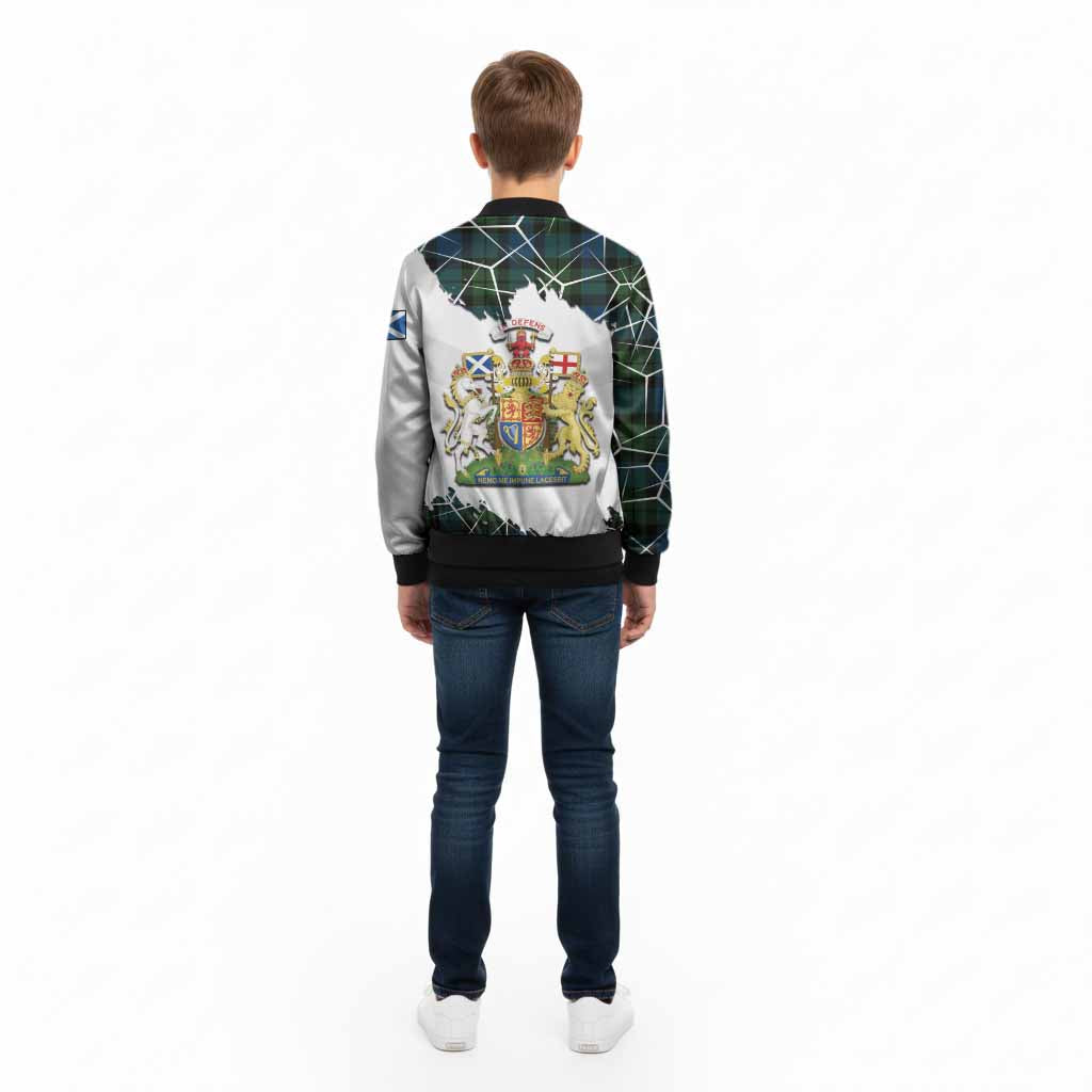 MacKay (McKay) Tartan Kid Bomber Jacket with Family Crest and Lion Rampant Grunge Style