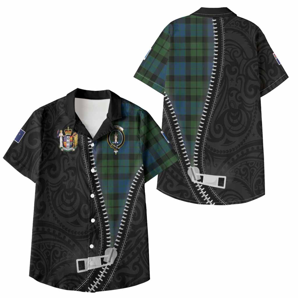 MacKay (McKay) Tartan Kid Hawaiian Shirt New Zealand Pattern Unique Zipper Stylized