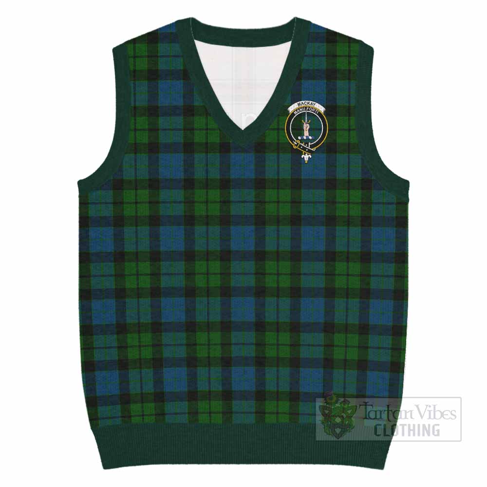 MacKay (McKay) Tartan Knitted V-Neck Vest with Family Crest - Tartan Vibes Clothing