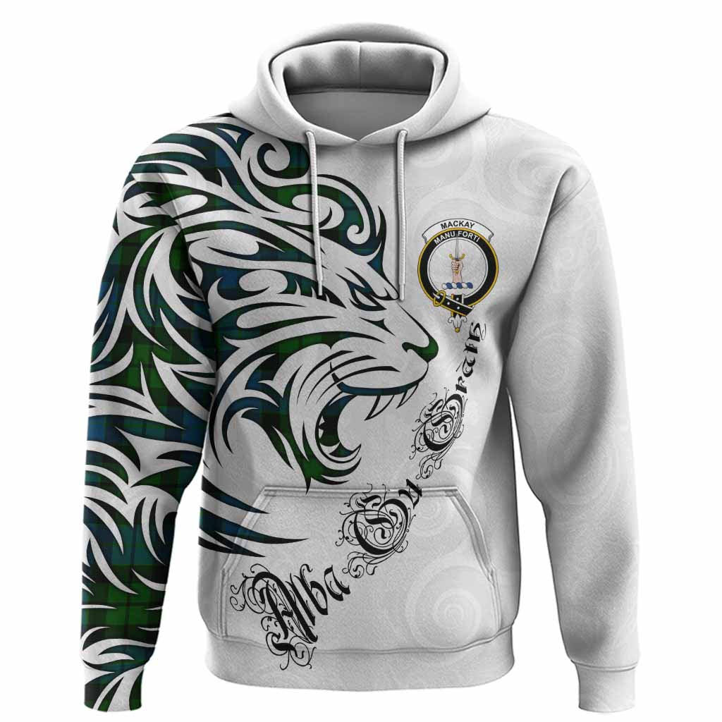 MacKay (McKay) Tartan Lion Roar Hoodie Alba Gu Brath with Celtic Motifs