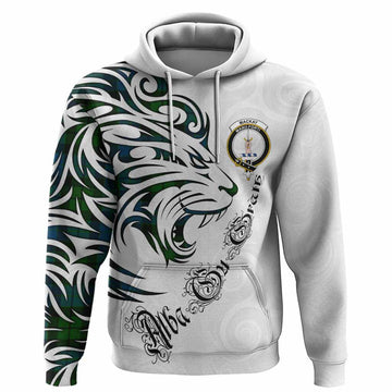 MacKay (McKay) Tartan Lion Roar Hoodie Alba Gu Brath with Celtic Motifs