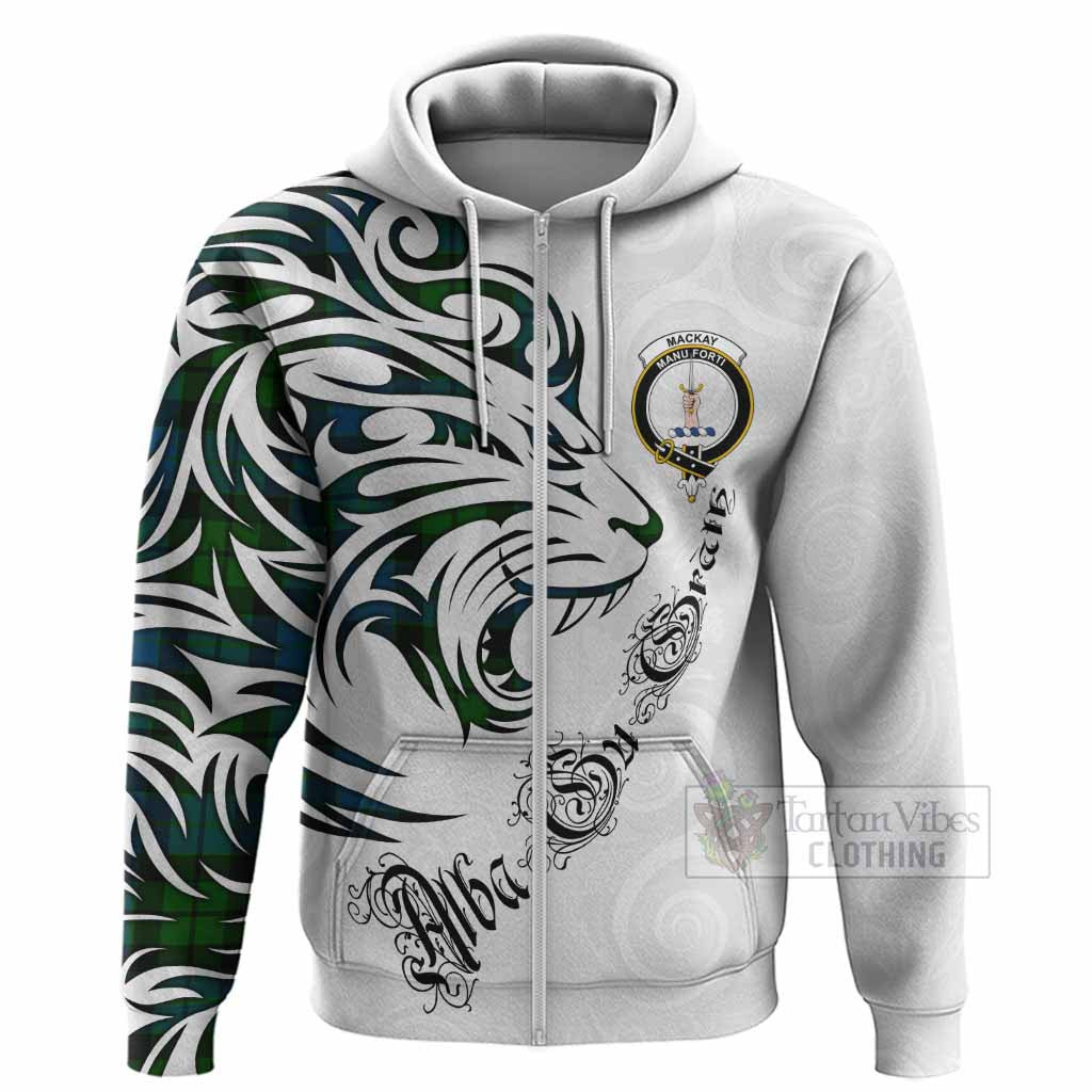 MacKay (McKay) Tartan Lion Roar Hoodie Alba Gu Brath with Celtic Motifs