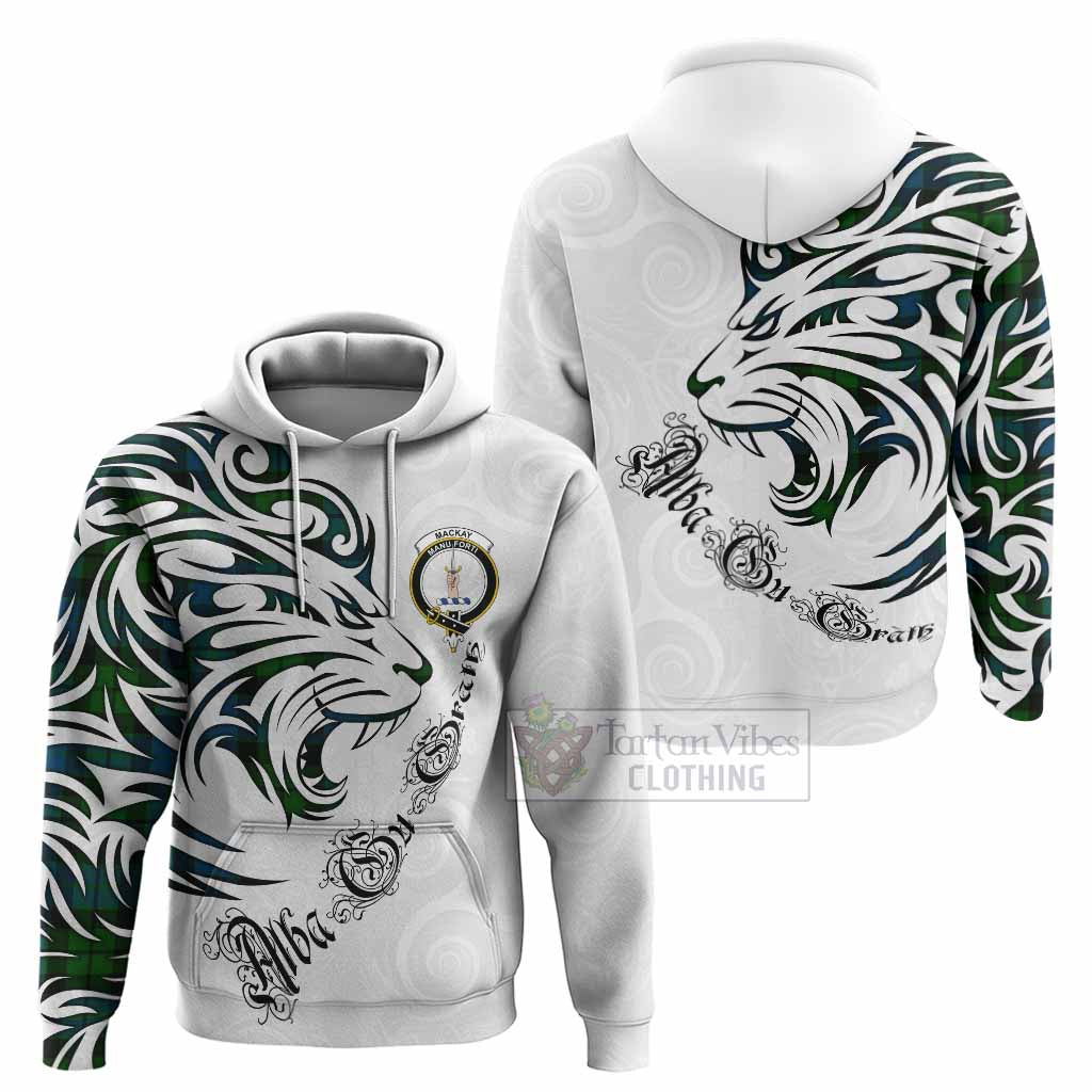 MacKay (McKay) Tartan Lion Roar Hoodie Alba Gu Brath with Celtic Motifs