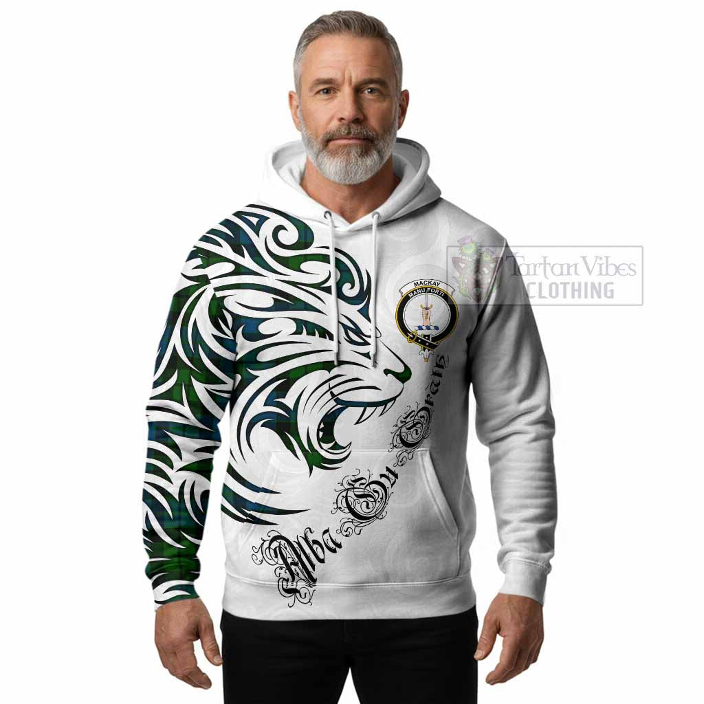 MacKay (McKay) Tartan Lion Roar Hoodie Alba Gu Brath with Celtic Motifs