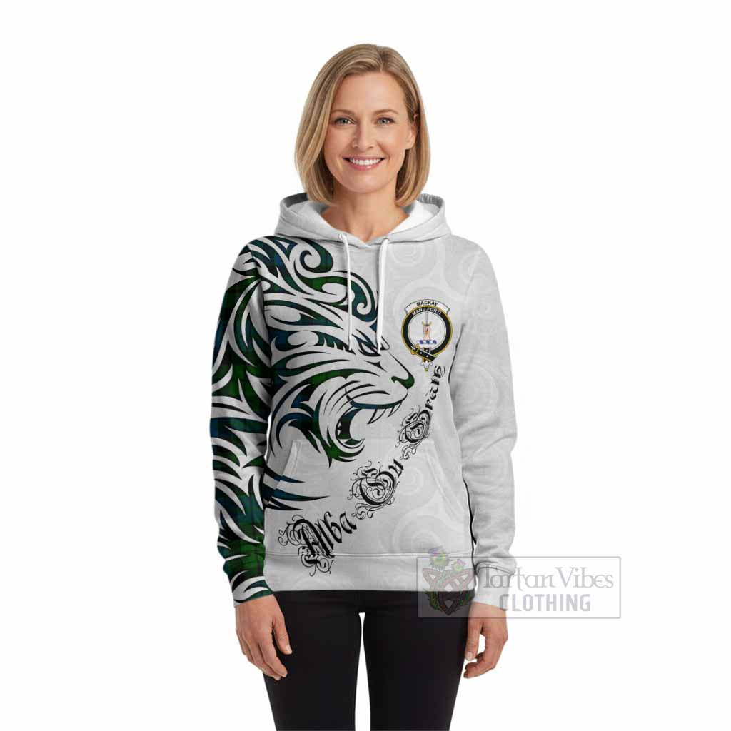 MacKay (McKay) Tartan Lion Roar Hoodie Alba Gu Brath with Celtic Motifs