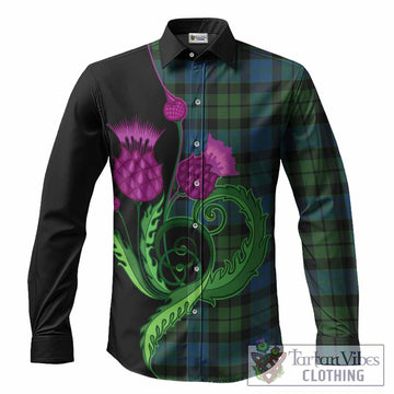 MacKay (McKay) Tartan Long Sleeve Button Shirts Traditional Scottish Thistle