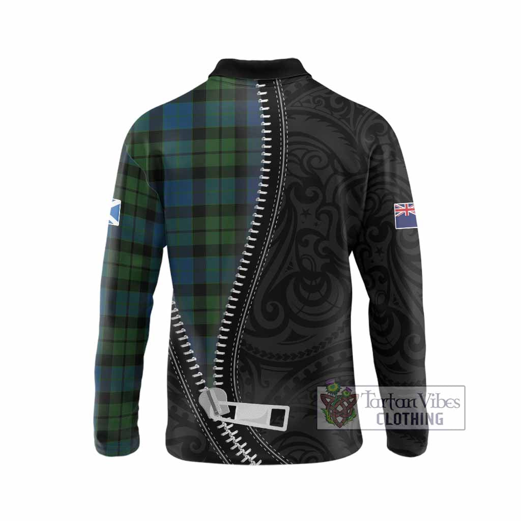 MacKay (McKay) Tartan Long Sleeve Polo Shirt New Zealand Pattern Unique Zipper Stylized