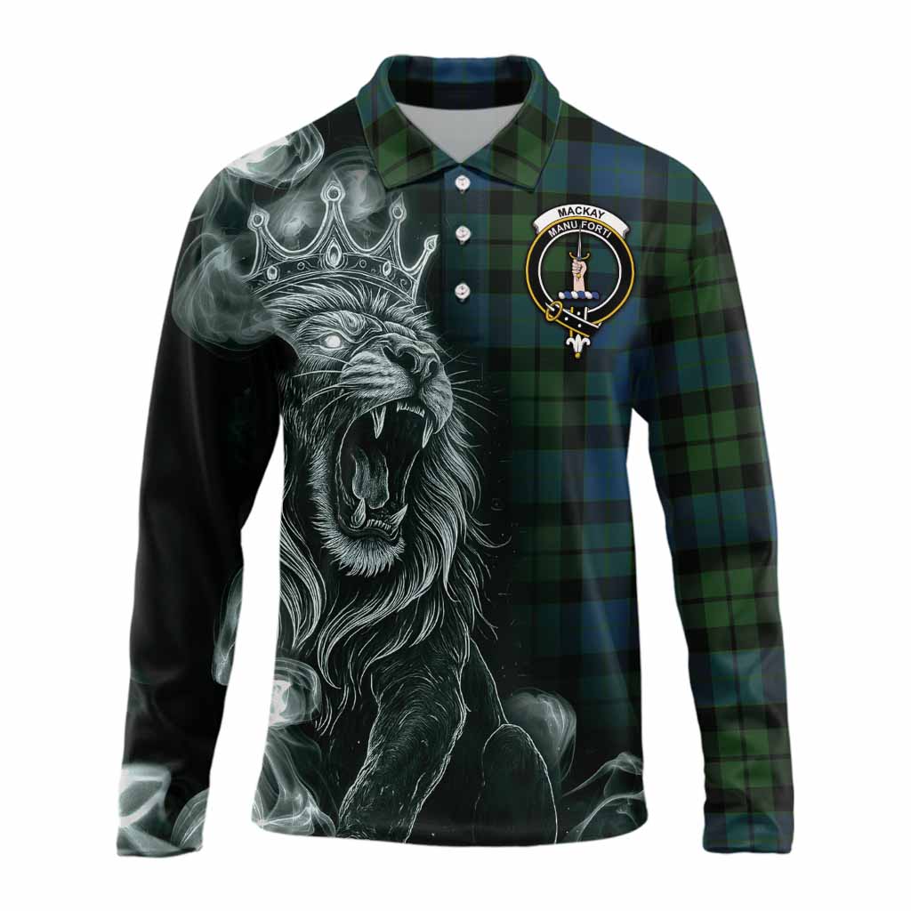 MacKay (McKay) Tartan Long Sleeve Polo Shirt Roaring Lion Heritage