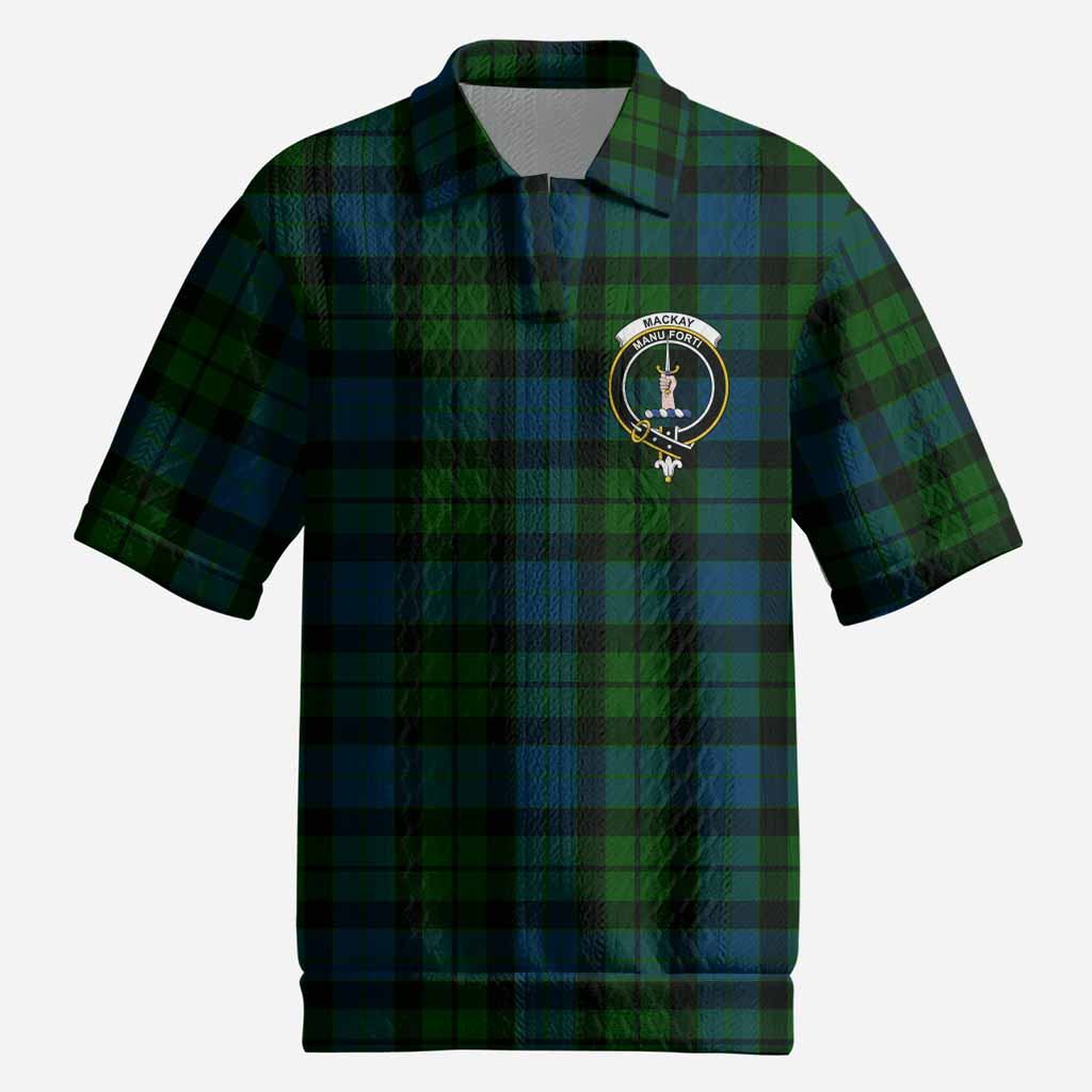 MacKay (McKay) Tartan Men’s Polo Sweater Top with Family Crest