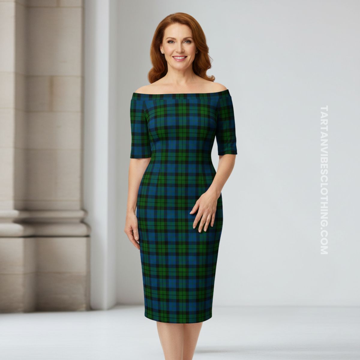 MacKay  Tartan Off Shoulder Lady Dress
