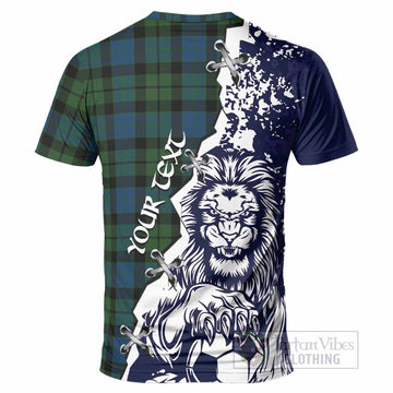MacKay (McKay) Tartan Scottish T-Shirt Angry Lion With Soccer Ball Style