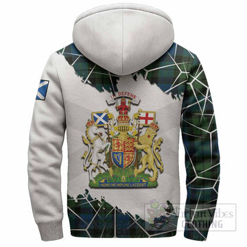 MacKay (McKay) Tartan Sherpa Hoodie with Family Crest and Lion Rampant Grunge Style
