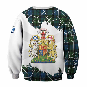 MacKay (McKay) Tartan Sweatshirt with Family Crest and Lion Rampant Grunge Style