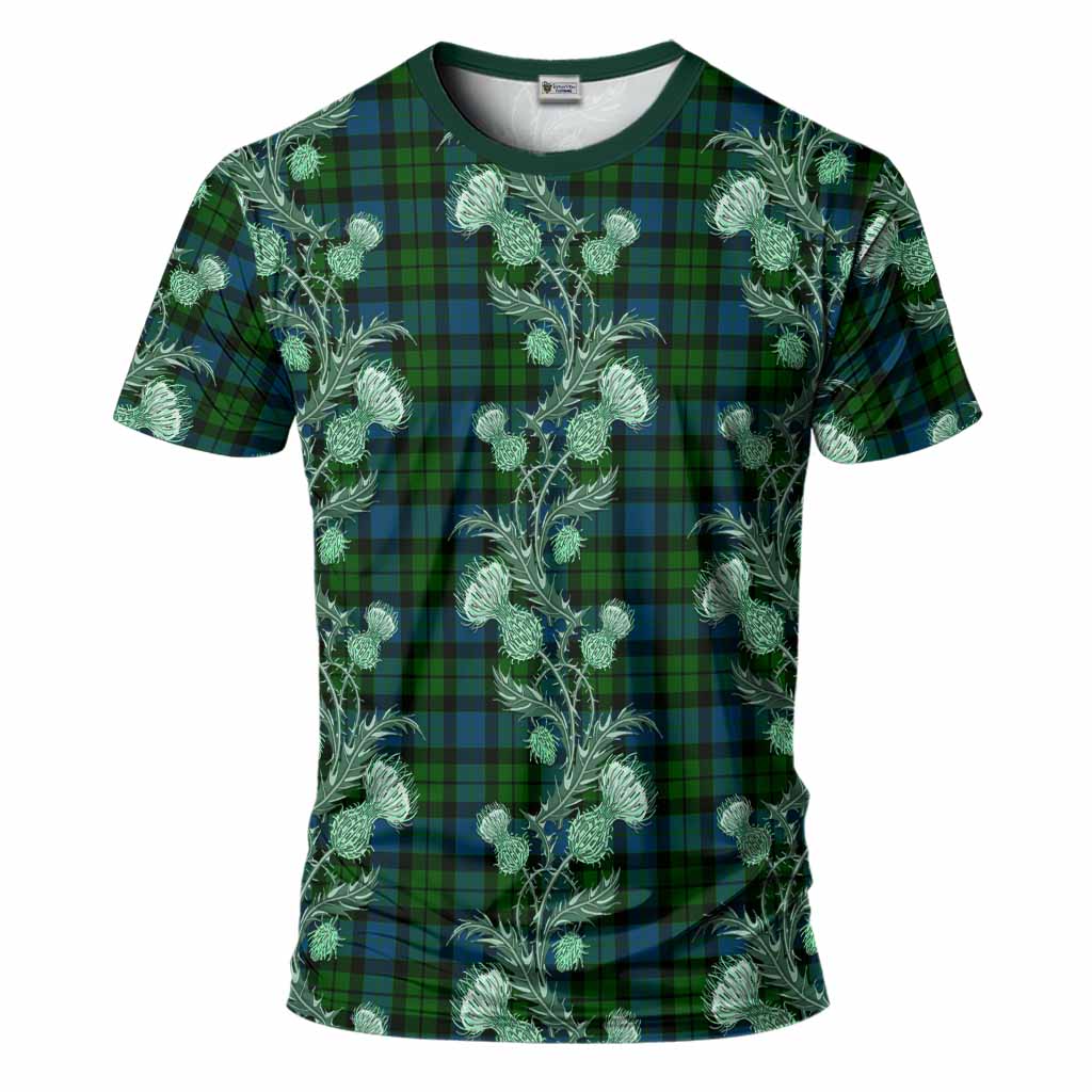 MacKay (McKay) Tartan T-Shirt Seamless Scottish Thistle Flowers