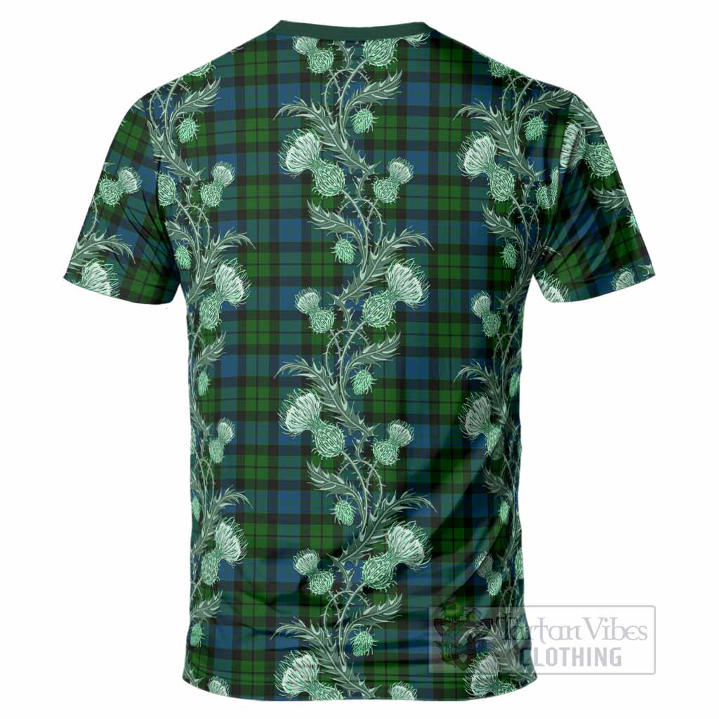 MacKay (McKay) Tartan T-Shirt Seamless Scottish Thistle Flowers